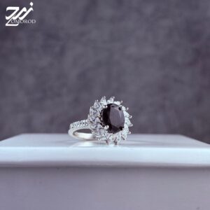 انگشتر نقره زنانه جواهری یاقوت کبود اصل