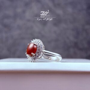 انگشتر نقره زنانه عقیق یمنی سرخ