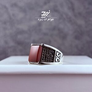 انگشتر نقره مردانه عقیق سرخ
