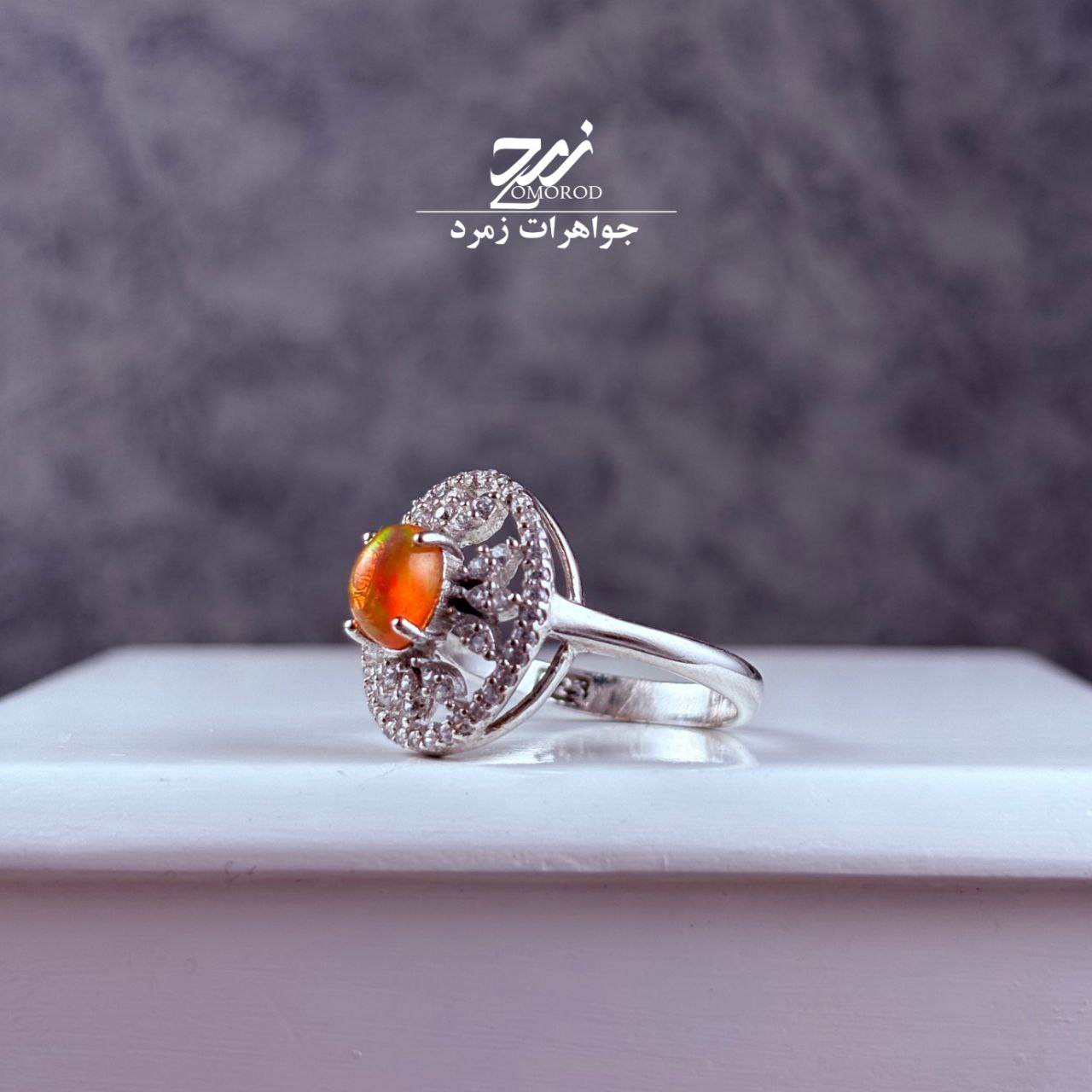 انگشتر نقره زنانه اپال اتیوپی