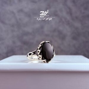 انگشتر نقره مردانه عقیق مشکی