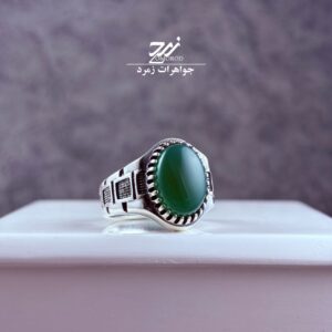 انگشتر نقره مردانه عقیق سبز