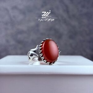 انگشتر نقره مردانه عقیق سرخ