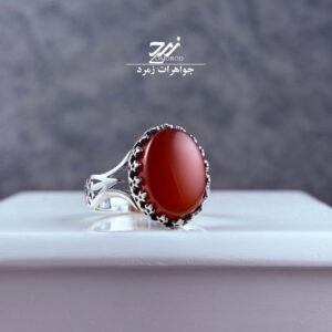 انگشتر نقره مردانه عقیق سرخ