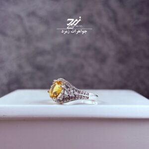انگشتر نقره زنانه جواهری سیترین
