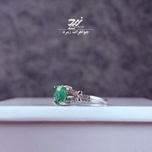 انگشتر نقره زنانه زمرد زامبیا درجه یک