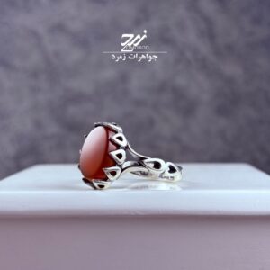 انگشتر نقره مردانه عقیق سرخ