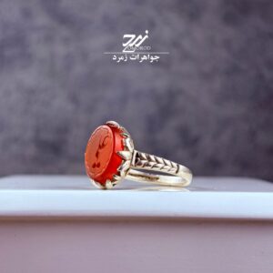 انگشتر نقره زنانه عقیق سرخ حکاکی علی