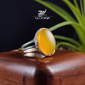 انگشتر نقره زنانه عقیق زرد شرف الشمس کد 125