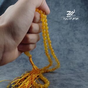تسبیح عقیق زرد شرف‌الشمس کد 136