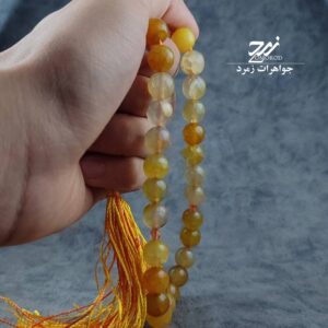 تسبیح عقیق زرد شرف‌الشمس کد 138